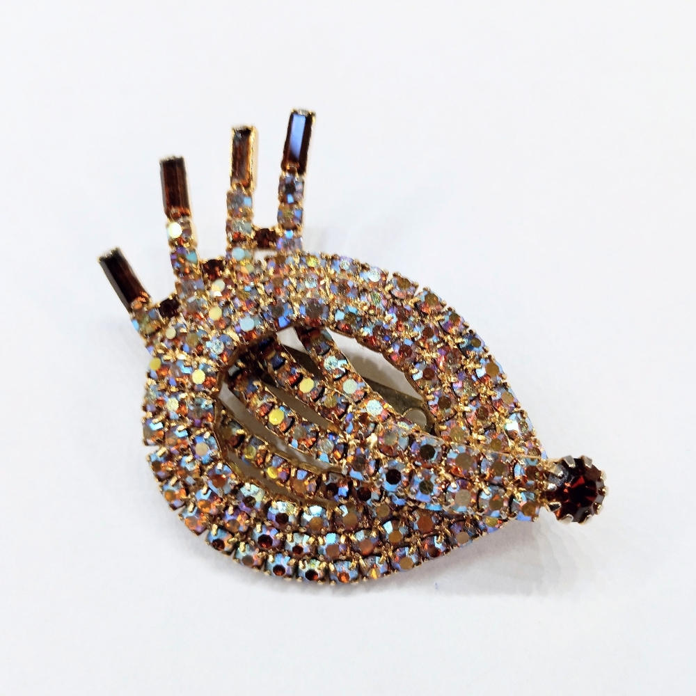 Vintage Sparkling Rhinestone Spray Brooch